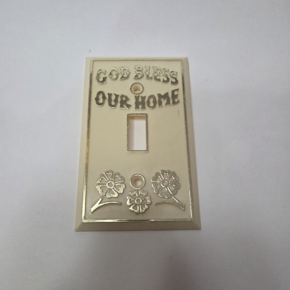 Vintage God Bless Our Home Light Switch Cover
